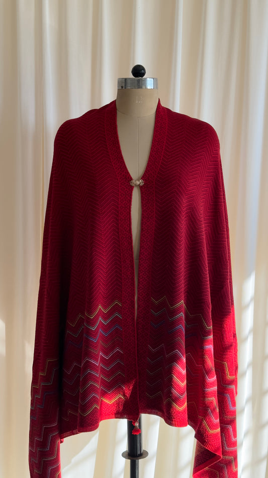 Red Christmas shawl