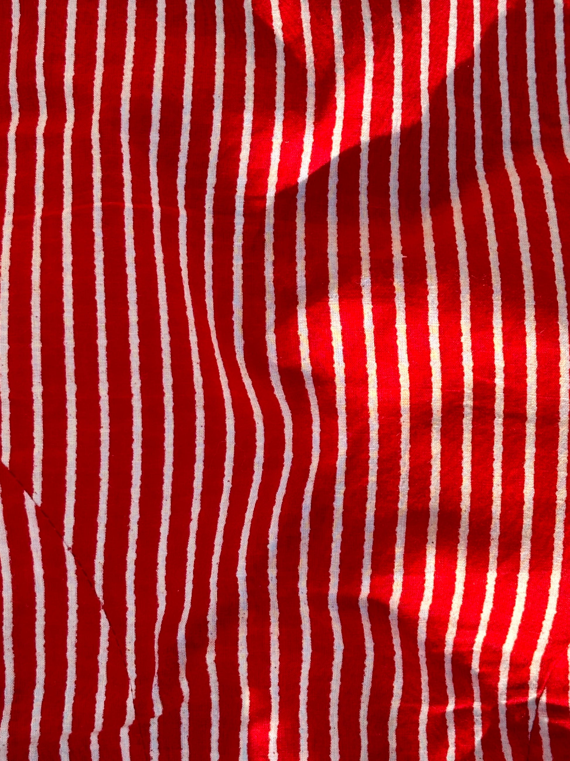 Red White Striped Sleeveless Blouse Keyhole Back