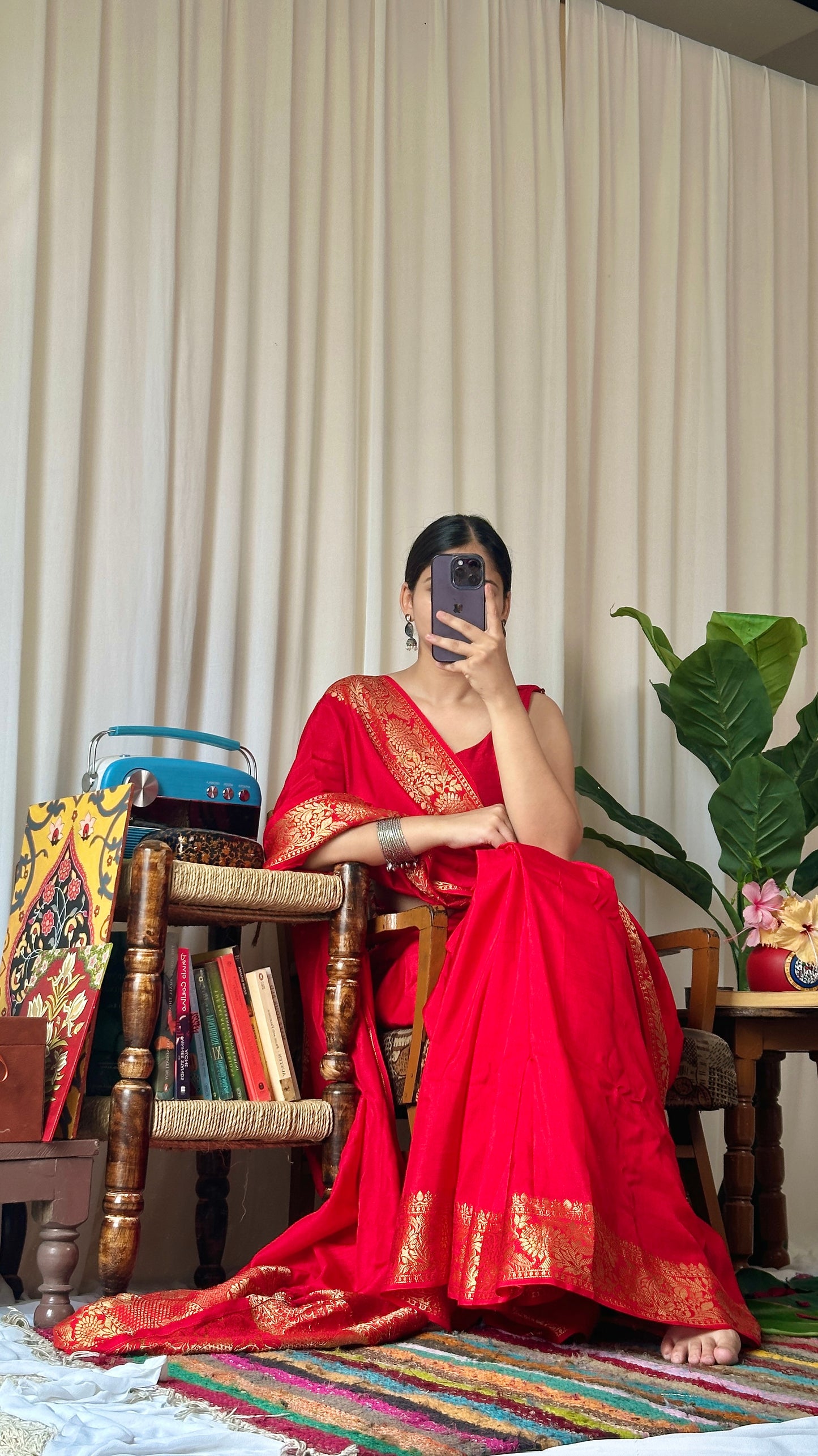 Red banarasi saree