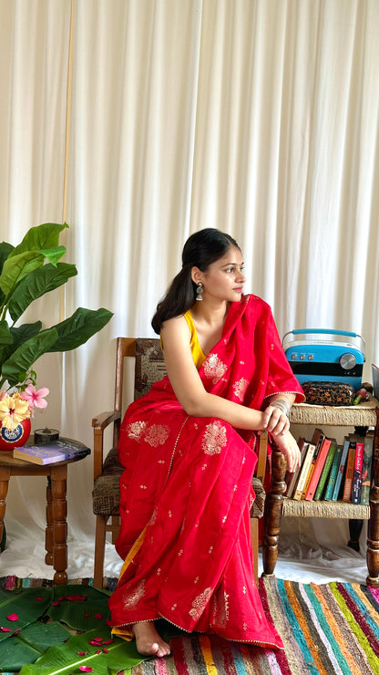 Red banarasi saree