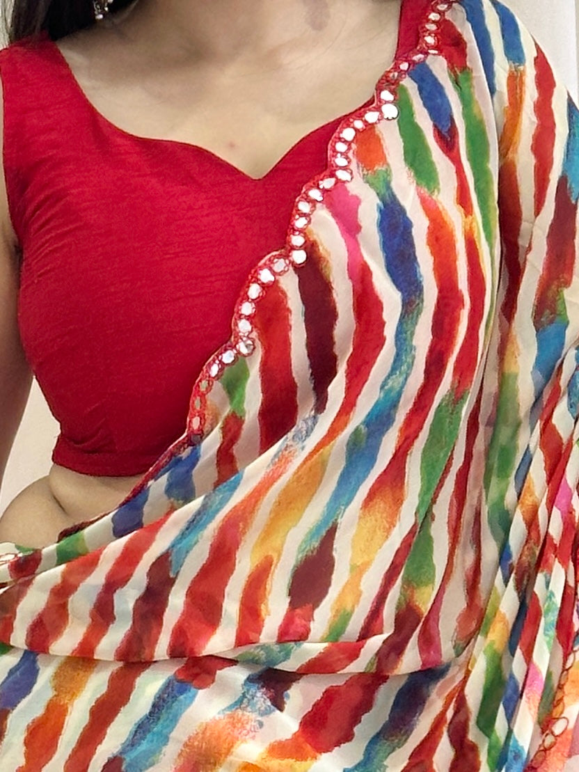Retro theme party saree