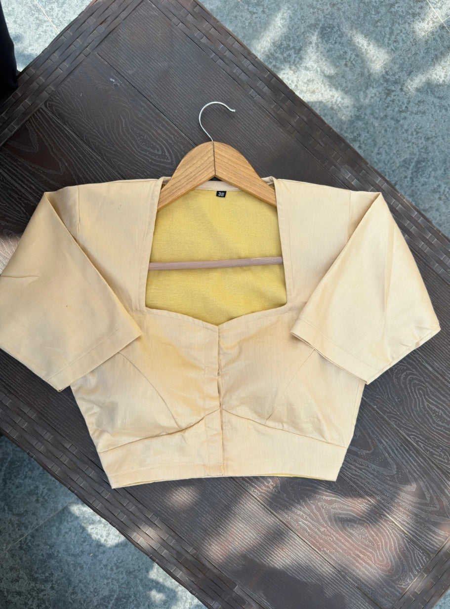 Soft Whispers Yellow Cotton Blouse