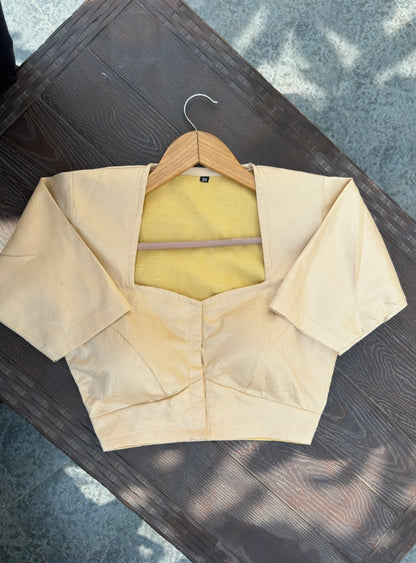 Soft Whispers Yellow Cotton Blouse