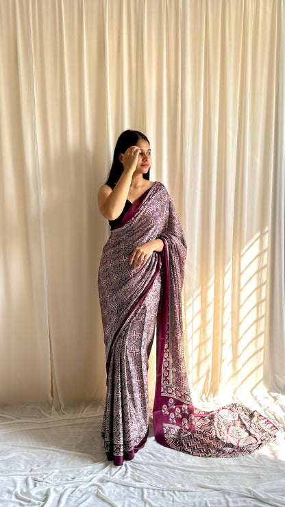 Unique ajrakh print sarees