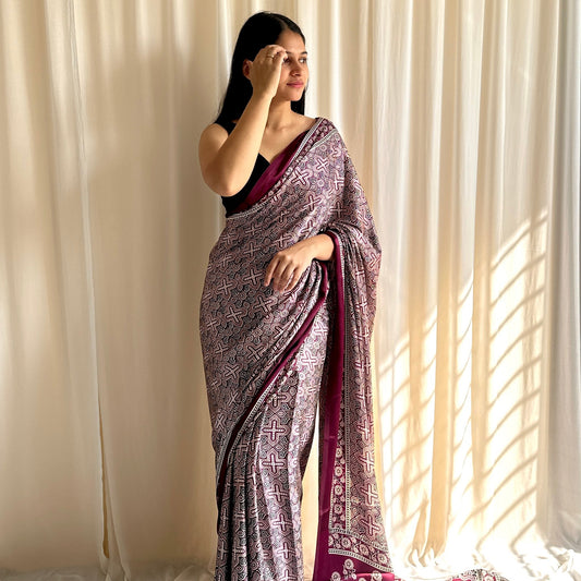 Unique ajrakh print sarees