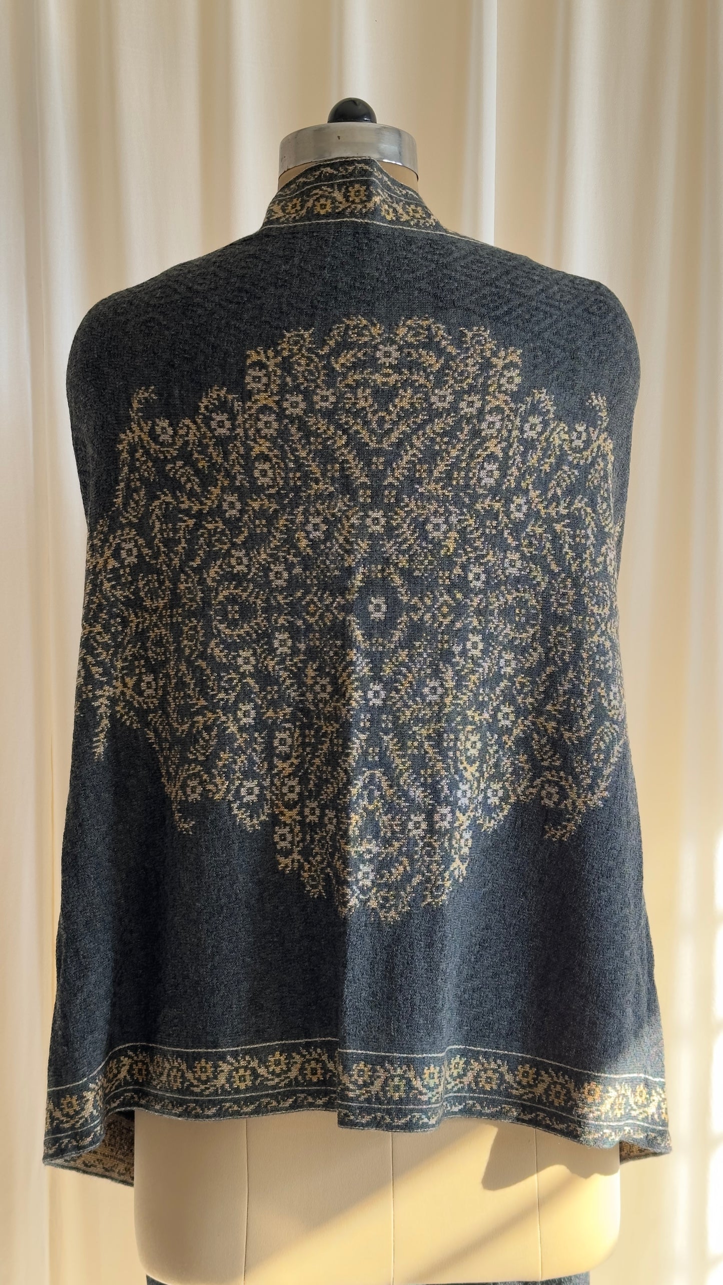 Unique printed shawls in grey