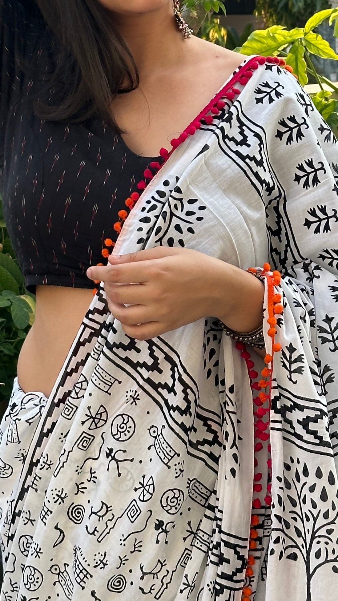 Warli print on saree 