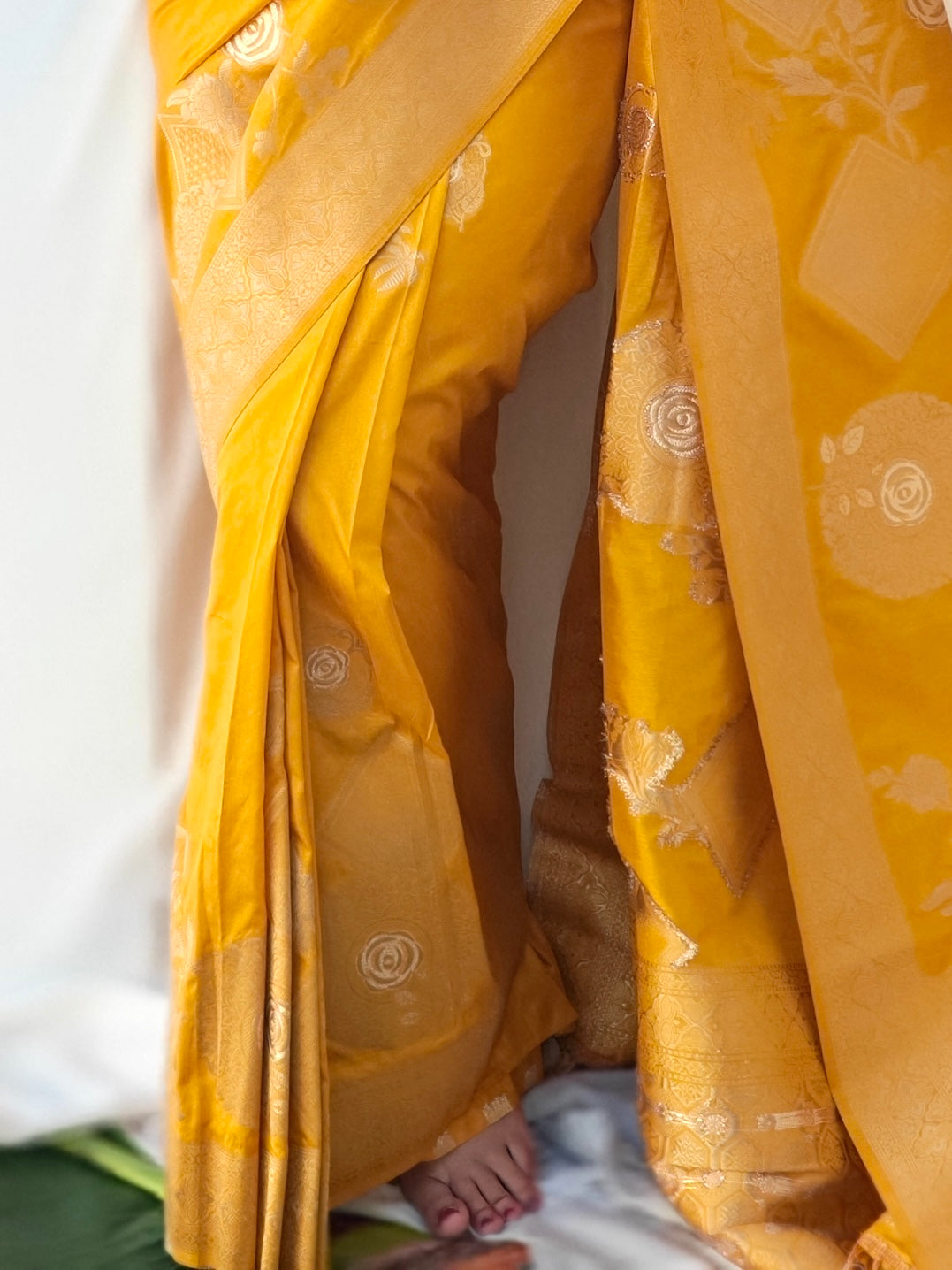 Yellow festive saree