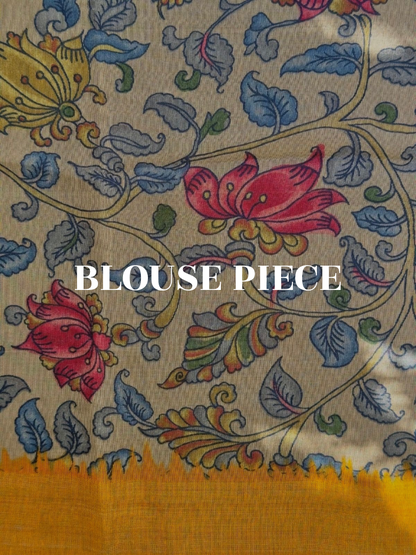 Yellow printed blouse designs