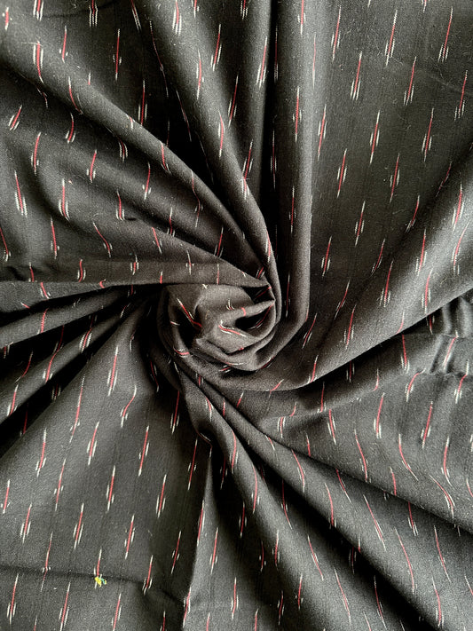 black-ikat-cotton-fabric-with-minimal-motif