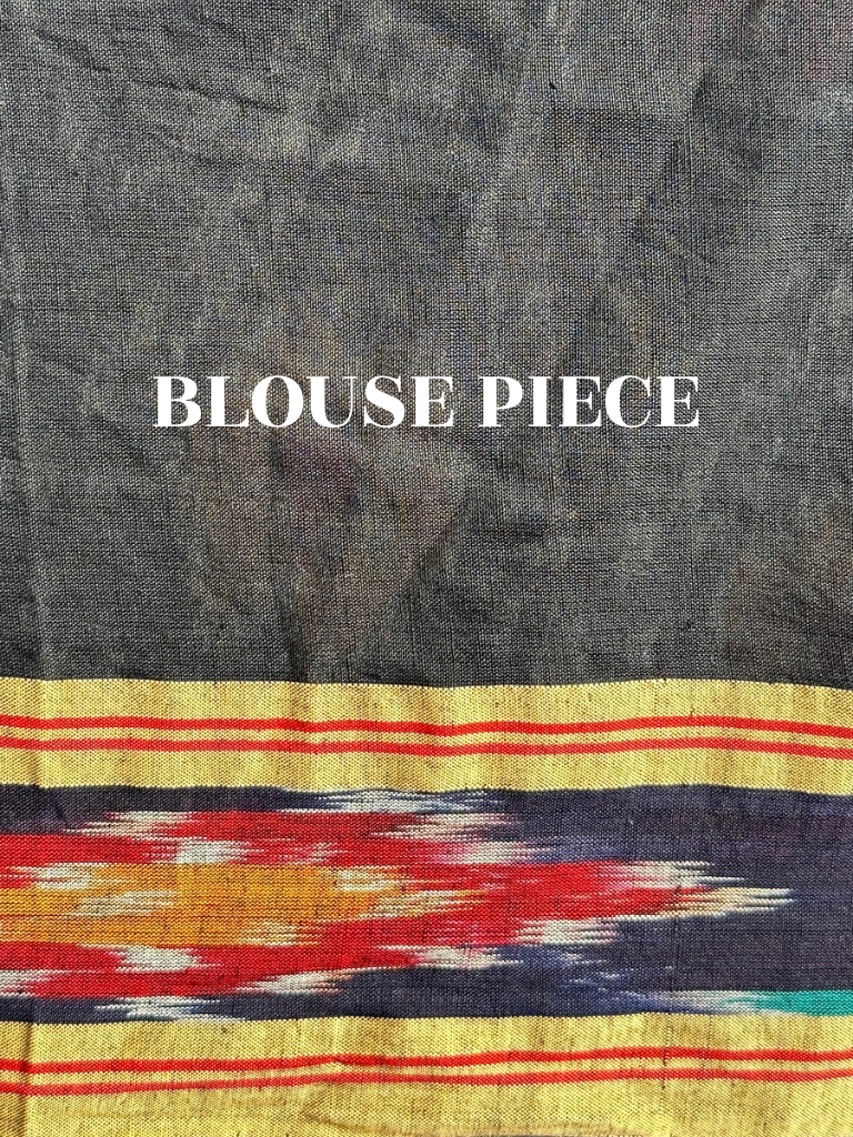 Black handwoven ikat saree