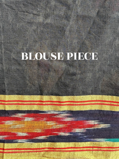 Black handwoven ikat saree
